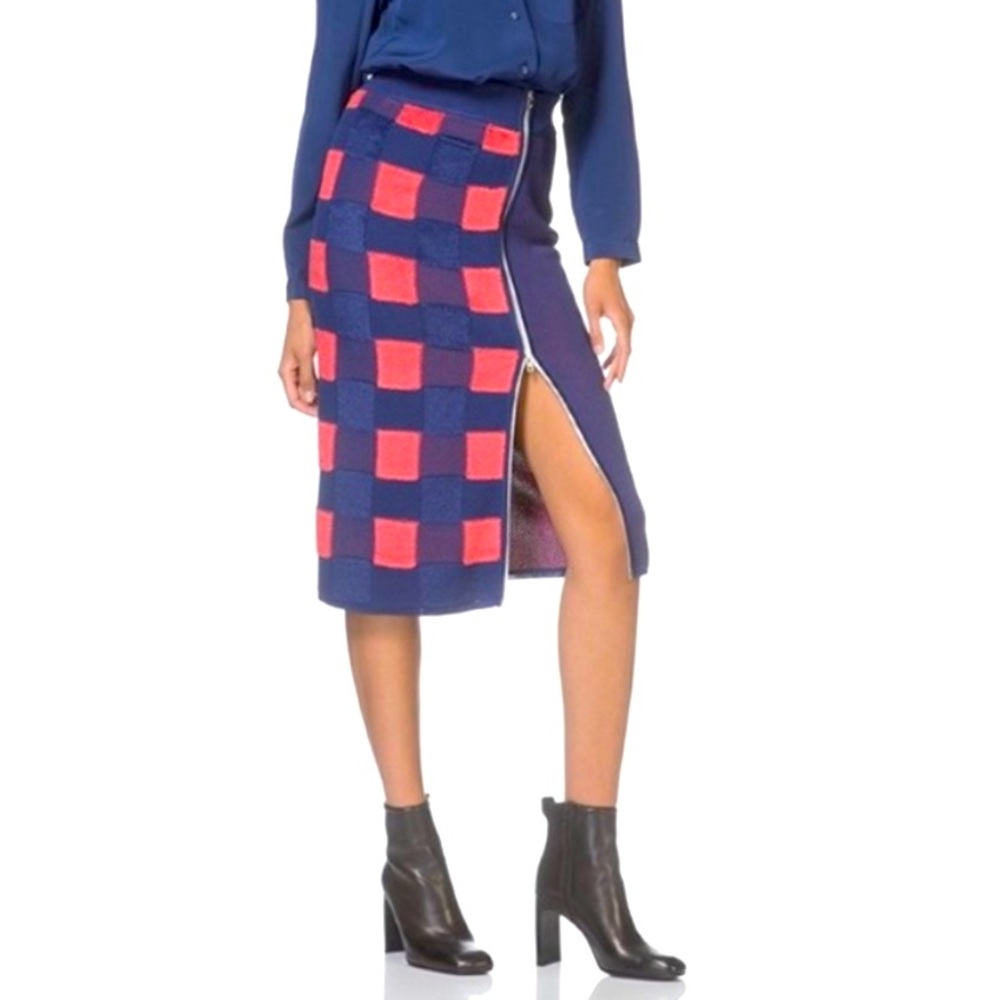 RAG & BONE Ridley Skirt in Blue and Coral